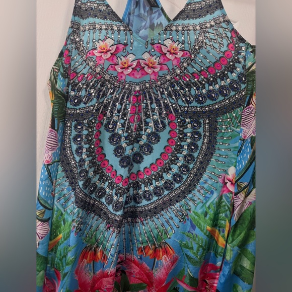 Sakkas Blue and Green Floral Dress - Picture 8 of 8